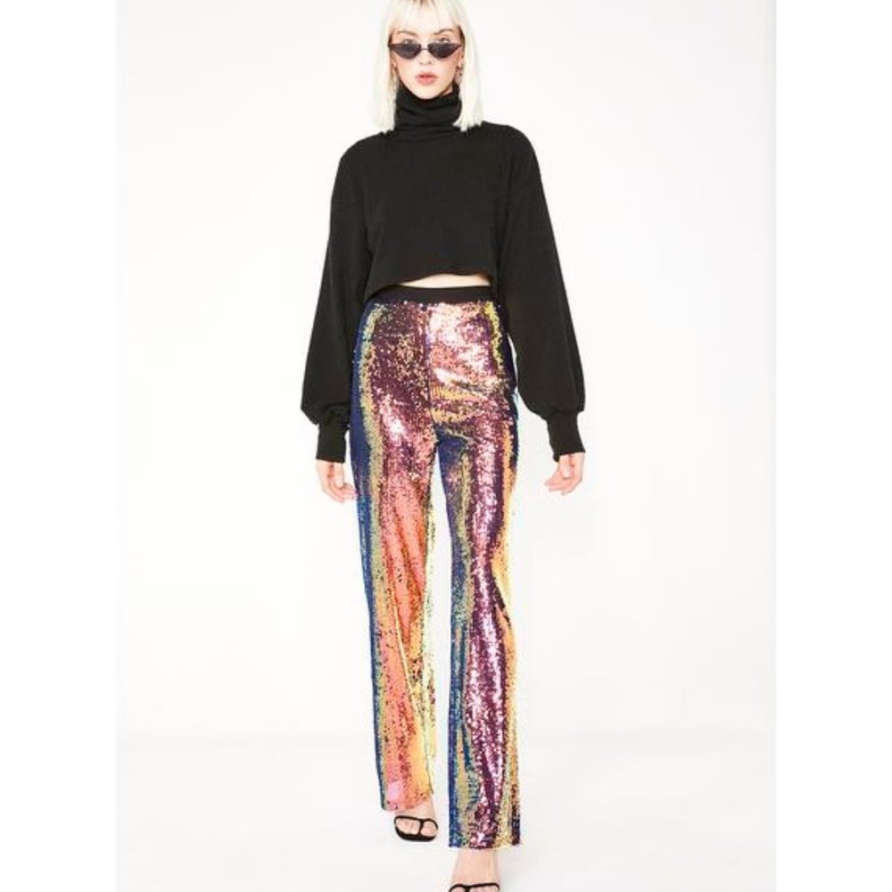 Sequin Wide Leg Disco Pants